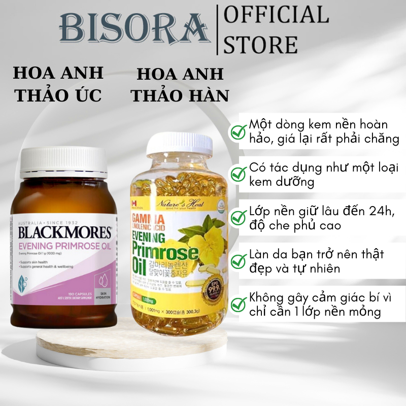 Viên uống tinh dầu hoa anh thảo hàn quốc cân bằng nội tiết tố nữ 300 viên, Blackmores Úc 190 viên chính hãng