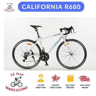 Xe đạp đua california r680 - khung nhôm không mối hàn. mẫu mới 2023. tặng 6 món phụ kiện