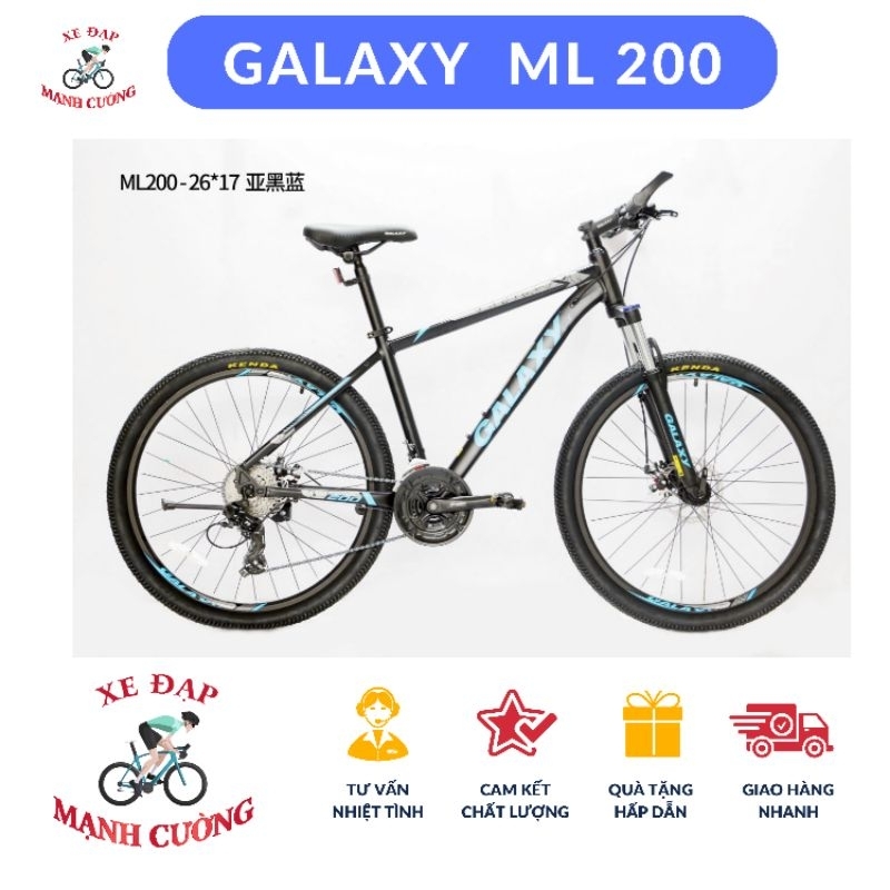 Xe Đạp Thể Thao Galaxy MTB ML200 Sử Dụng Bộ Chuyển Động 3 Đĩa 8 Líp Shimano Touney, Size Bánh 26 inch.