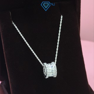 Dây chuyền bạc TNJ mặt trụ đính đá, vòng cổ bạc nữ cao cấp phong cách Hàn Quốc DCN0731 - Trang Sức TNJ