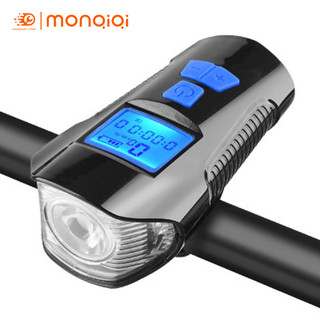 Đèn pha bóng LED sạc điện có còi chống nước tiện lợi cho xe đạp