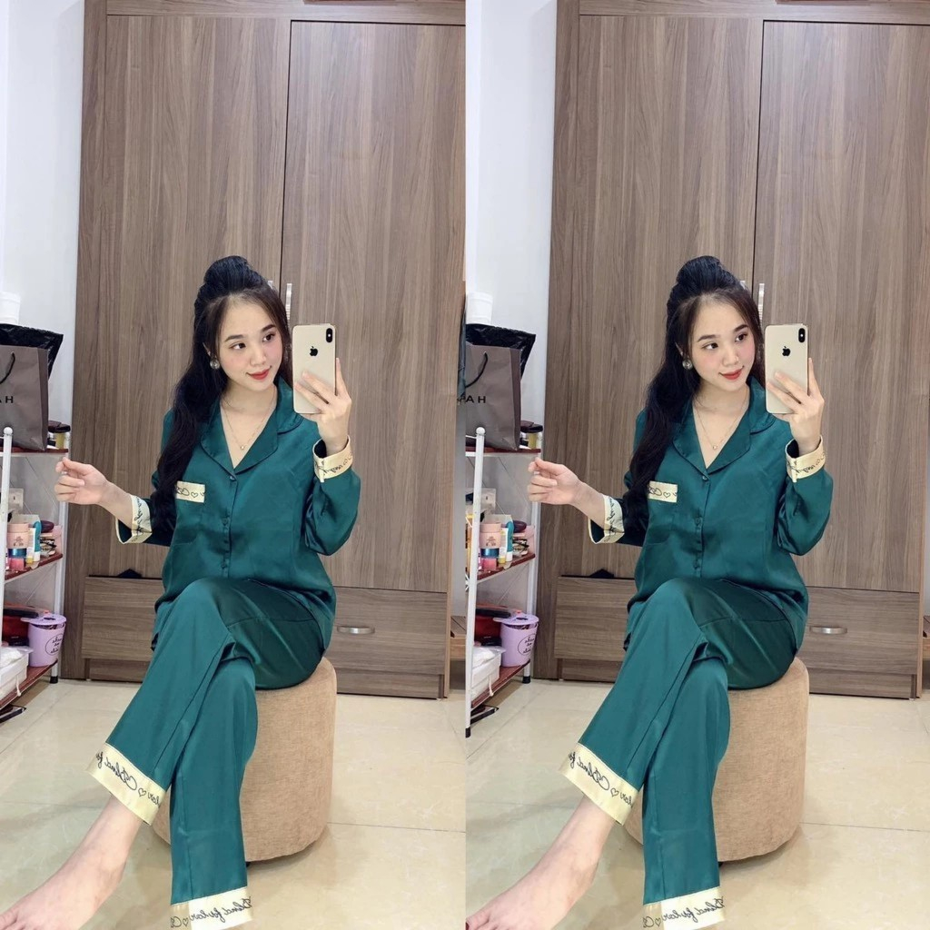 Set Đồ Bộ Pyjama Nữ Chữ Ký Tiểu Thư Chất Liệu Lụa Kate Cao Cấp Thoáng Mát Siêu Rẻ Đồ Bộ Mặc Nhà Xưởng May Trang Linh