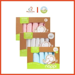 Set 6 khăn sữa sợi tre Nappi 30x30cm cho bé, khăn sữa kháng khuẩn an toàn cho trẻ - Monnie Kids