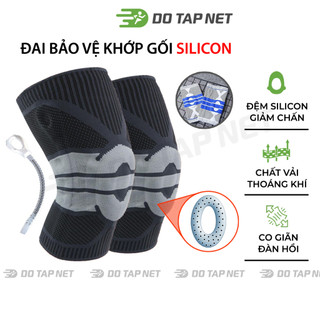 Đai Bảo Vệ Khớp Gối, Đai Bó Gối Thể Thao Silicon Cao Cấp, 2 Lò Xo Trợ Lực, Hỗ Trợ Vận Động
