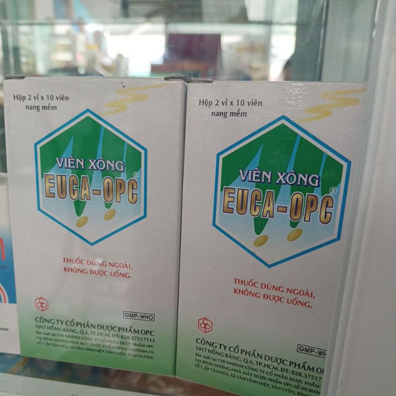 Viên xông Euca-OPC được bào chế và chiết xuất trên dây chuyền hiện đại đạt tiêu chuẩn GMP – WHO