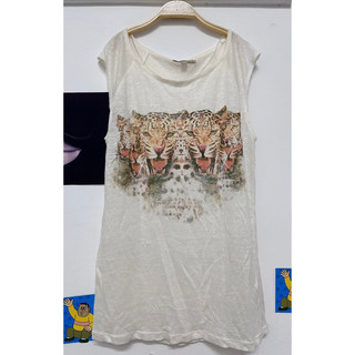 Áo mongtogi za rà màu kem hình báo size s-m z
