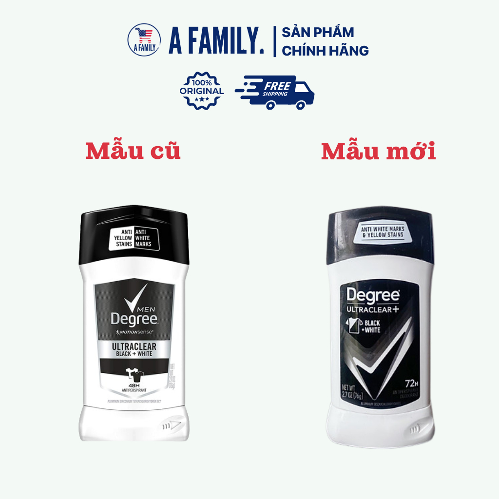 ( HÀNG NHẬP MỸ ) Lăn Khử Mùi Degree Men Black White Cool Rush 76g
