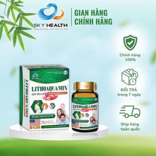Viên uống Canxi Hữu cơ LITHOAQUAMIN SKY HEALTH cho bà bầu bổ sung canxi và vitamin D3 nhập khẩu Thụy Sĩ - Lọ 30 viên