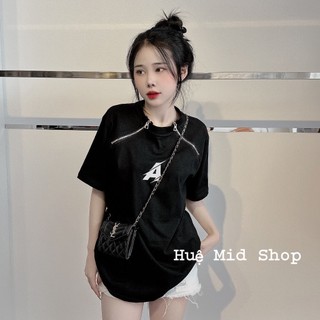 Áo thun nam nữ unisex chữ A 2 khóa chéo hottrend cá tính