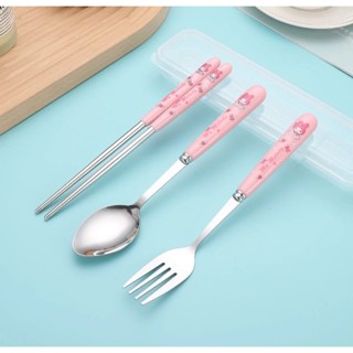 Bộ muỗng đũa nĩa inox 304  văn phòng hộp đựng đũa thìa