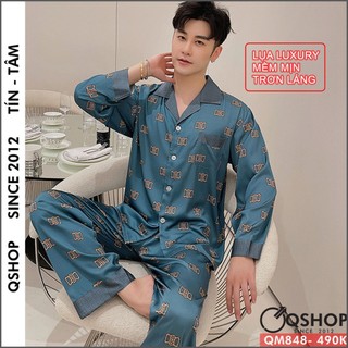 Bộ đồ ngủ pijama nam lụa luxury mềm mịn trơn láng sang trọng mặc nhà mặc ngủ thoải mái QSHOP - QM848