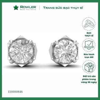 Bông tai nữ đính đá Moissanite 5.0ly sang trọng cá tính trang sức bạc cao cấp ROWLER EH000846