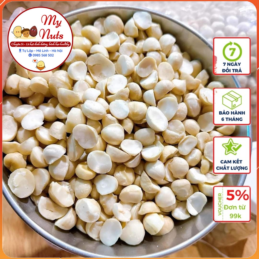 Hạt macca tách vỏ Đak Lak size trung dùng làm sữa hạt, ngũ cốc - Hạt macadamia