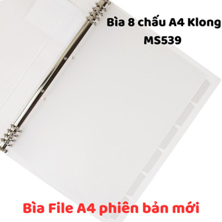 Bìa File còng sắt A4 0 chấu Klong VPPKLONG, bìa sổ còng binder có thể refill thay ruột MS 539