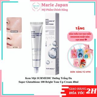 Kem mặt surmedic dưỡng trắng da super glutathione 100 bright tone up cream 40ml
