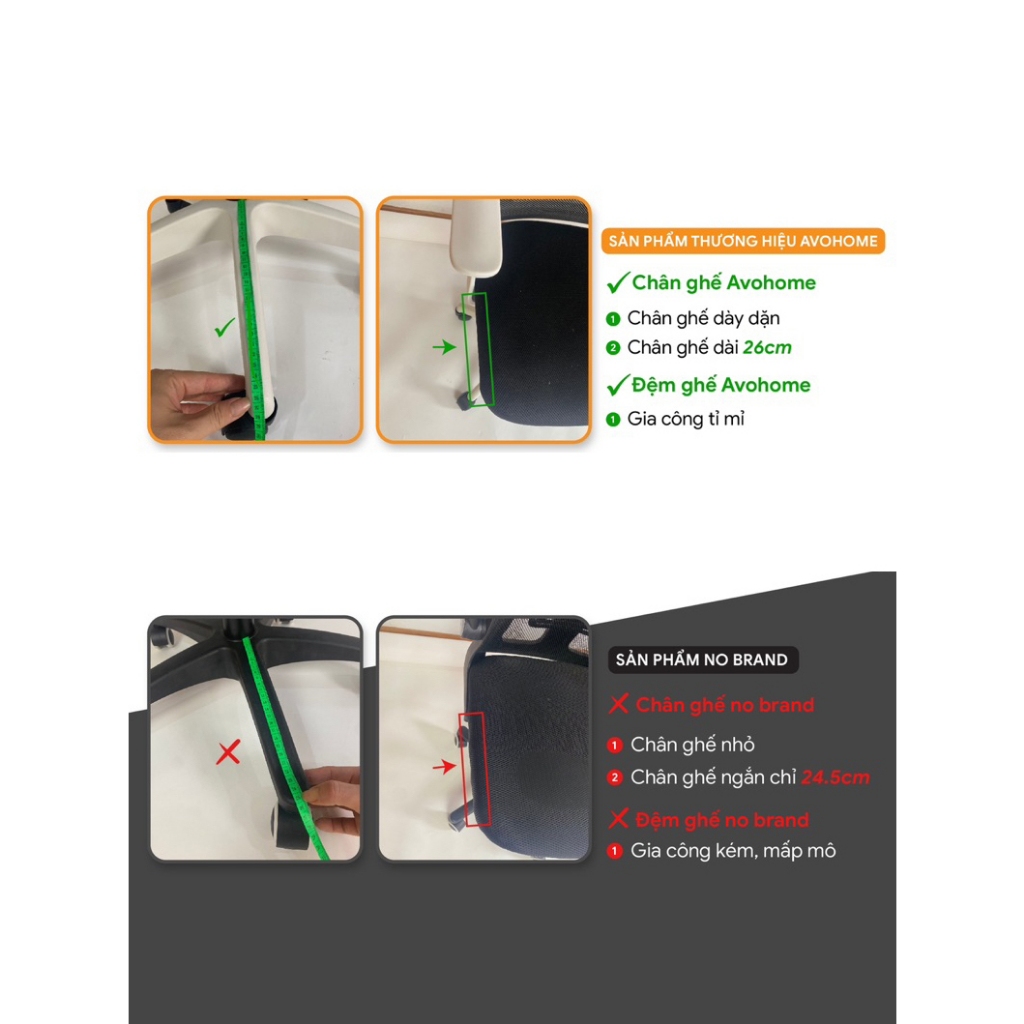 Ghế văn phòng Avohome công thái học chân xoay có tựa đầu bảo vệ cột sống | BigBuy360 - bigbuy360.vn