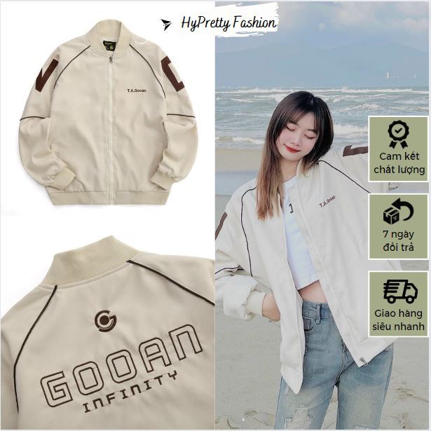 Áo bomber GOOAN Infinity Cbmhouse form rộng chất da lộn 2 lớp cao cấp unisex HYPRETTY 02