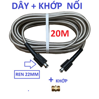 Cuộn Dây Rửa Xe 10m,15m,20m Cho Máy Bơm Xịt Rửa Áp Lực Cao Ren Trong 22mm