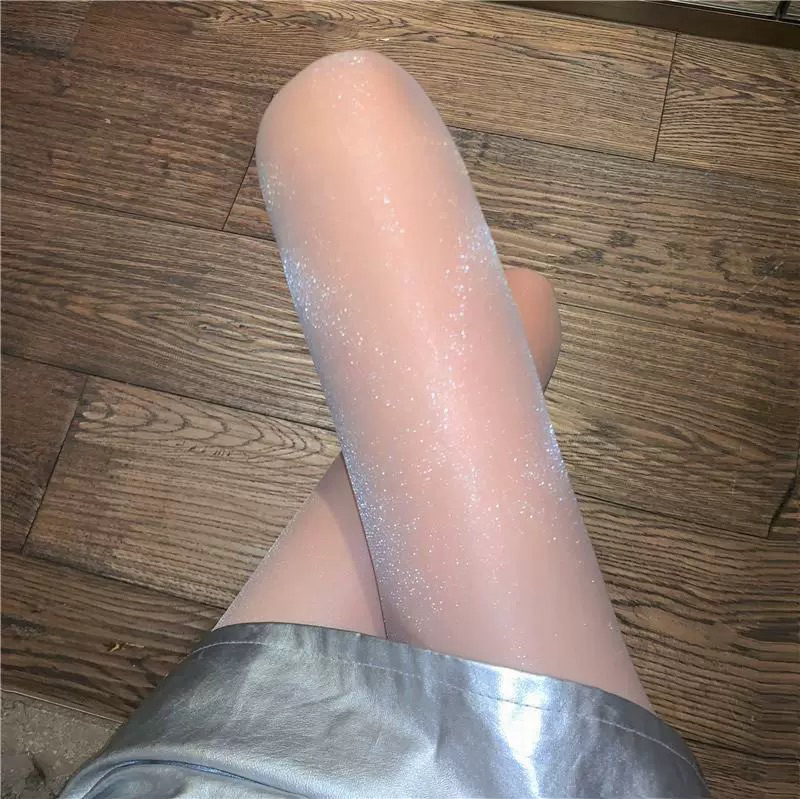 Quần tất Nhũ bling quần tất da kim tuyến phong cách sexy, sang chảnh