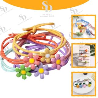 Bộ 5 - 6 dây buộc tóc - thun buộc tóc - dây cột tóc - chun buộc tóc mix màu