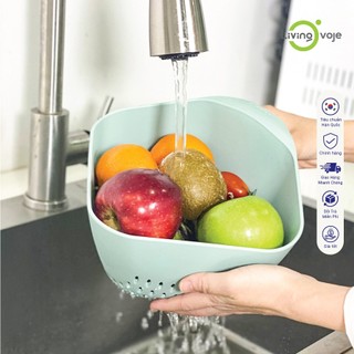 Rổ có tay cầm nhựa rửa trái cây, rửa rau củ, rổ lọc mỳ ý Livingon