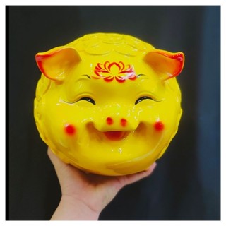 Heo đất mặt cười nhiều đồng tiền cao 20 cm dài 20cm chứa được 1500 tờ tiền