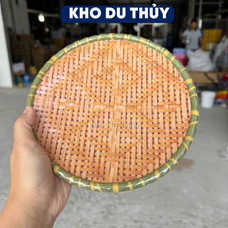  Dĩa nhựa melamine giả mây tre hình tròn nhựa phíp meca làm mẹt bún đậu dĩa chưng trái cây ngũ quả 