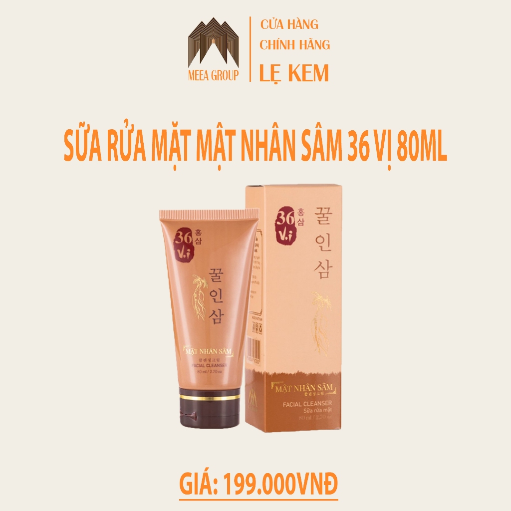 Sữa Rửa Mặt Nhân Sâm 36 Vị Meea 80ml