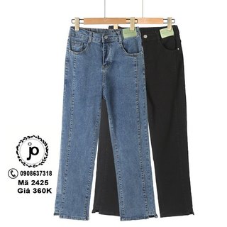 Jean nữ ống suông big size - quần bò ngoại cỡ lưng cao baggy từ 65kg đến 90kg
