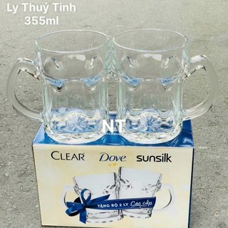 Rẻ vô địch- Ly thủy tinh có quai 355ml , cốc bia, Ly Bia,cốc thủy tinh