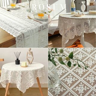 Khăn trải bàn ren phong cách vintage Hàn Quốc, Thảm picnic, Khăn decor chụp ảnh trang trí