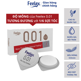 Bao cao su cao cấp Non-Latex Feelex 001, siêu mỏng chuẩn 0.01mm