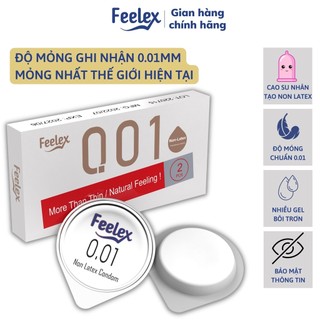 Bao cao su Non-Latex Feelex 0.01 siêu mỏng, nhiều gel bôi trơn