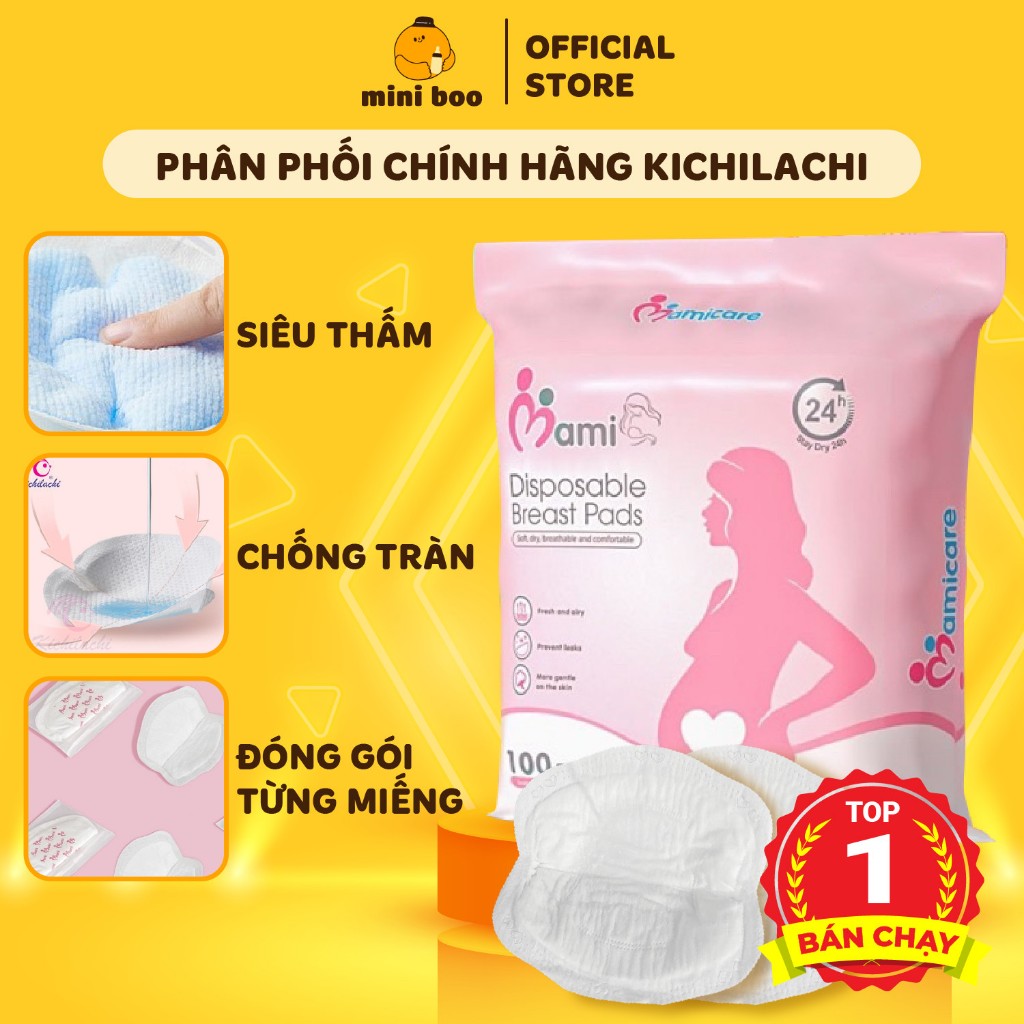 Lót thấm sữa Kichilachi MamiCare chống tràn tiện ích loại 30 miếng & 100 miếng - MINIBOO