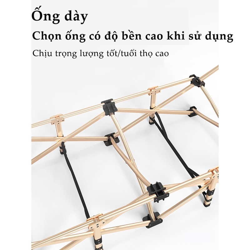 HEINO 1m9 Giường xếp gọn văn phòng chân kim loại di động ngủ trưa đi cắm trại decor homestay đẹp | BigBuy360 - bigbuy360.vn