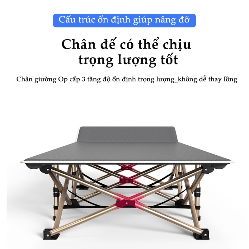 HEINO 1m9 Giường xếp gọn văn phòng chân kim loại di động ngủ trưa đi cắm trại decor homestay đẹp | BigBuy360 - bigbuy360.vn
