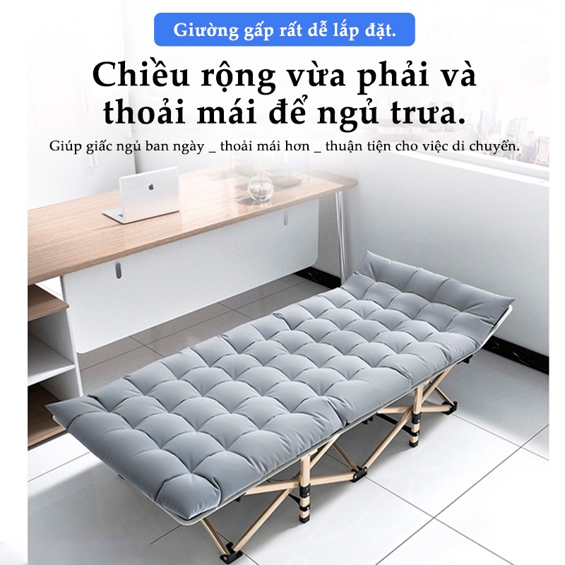 HEINO 1m9 Giường xếp gọn văn phòng chân kim loại di động ngủ trưa đi cắm trại decor homestay đẹp | BigBuy360 - bigbuy360.vn