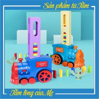 Đoàn Tàu Hỏa Xếp Domino Tự Động Cho Bé Thỏa Sức Sáng Tạo - Xe Lửa Nhả Domino