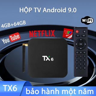 TX6 box android bộ nhớ 64G ram 4G Xem Youtube Netflix truyền hình giải trí miễn phí dành cho gia đình, Bảo hành 12 tháng