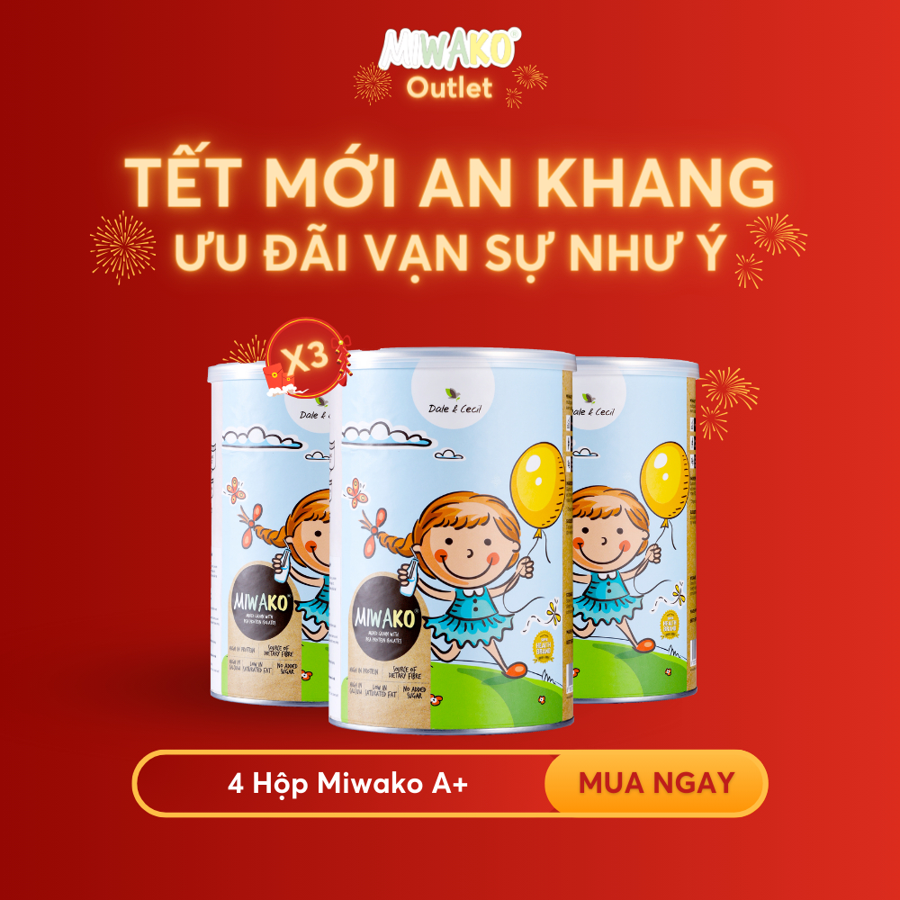 3 hộp Sữa hạt hữu cơ Miwako 400g vị gạo - Dinh dưỡng vàng cho mọi lứa tuổi nhập khẩu Malaysia - Date T7/2024