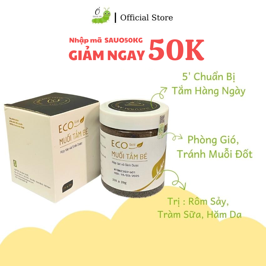 Muối Tắm Bé Eo Gold 400g- Muối Tắm Hàng Ngày Cho Bé Cải Thiện và Phòng Ngừa Bệnh Ngoài Da