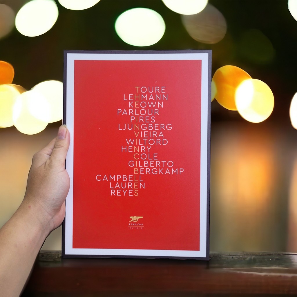 ẢNH SHOP CHỤP ⭐️ Poster Mùa Giải Bất Bại Arsenal Invincibles 2003 2004 | Áo Số 7 Của Del Piero - TRA