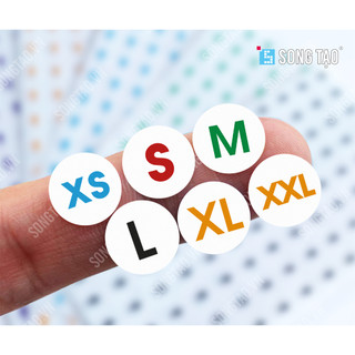 Nhãn Decal Dán Size Quần Áo - Đường Kính 1.1 cm - 1 Xấp 1040 Nhãn