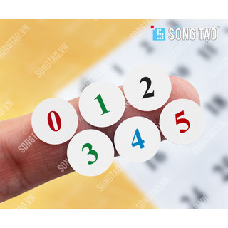 Nhãn Decal Số Thứ Tự 0-103 - Đường Kính 1.1 cm - 1 Xấp 1040 Nhãn