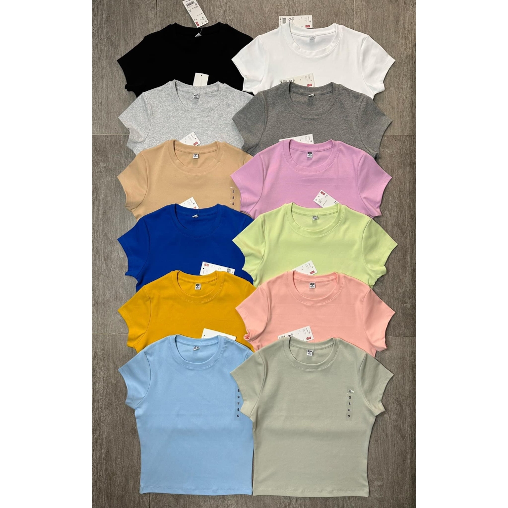 Áo thun body tay con cotton 4 chiều nhiều màu vải co giãn mềm mại