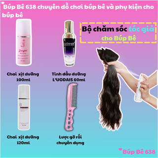 Lược chải chuyên dụng và chai xịt dưỡng tóc chuyên dụng bộ phụ kiện chăm sóc tóc giả cho búp bê
