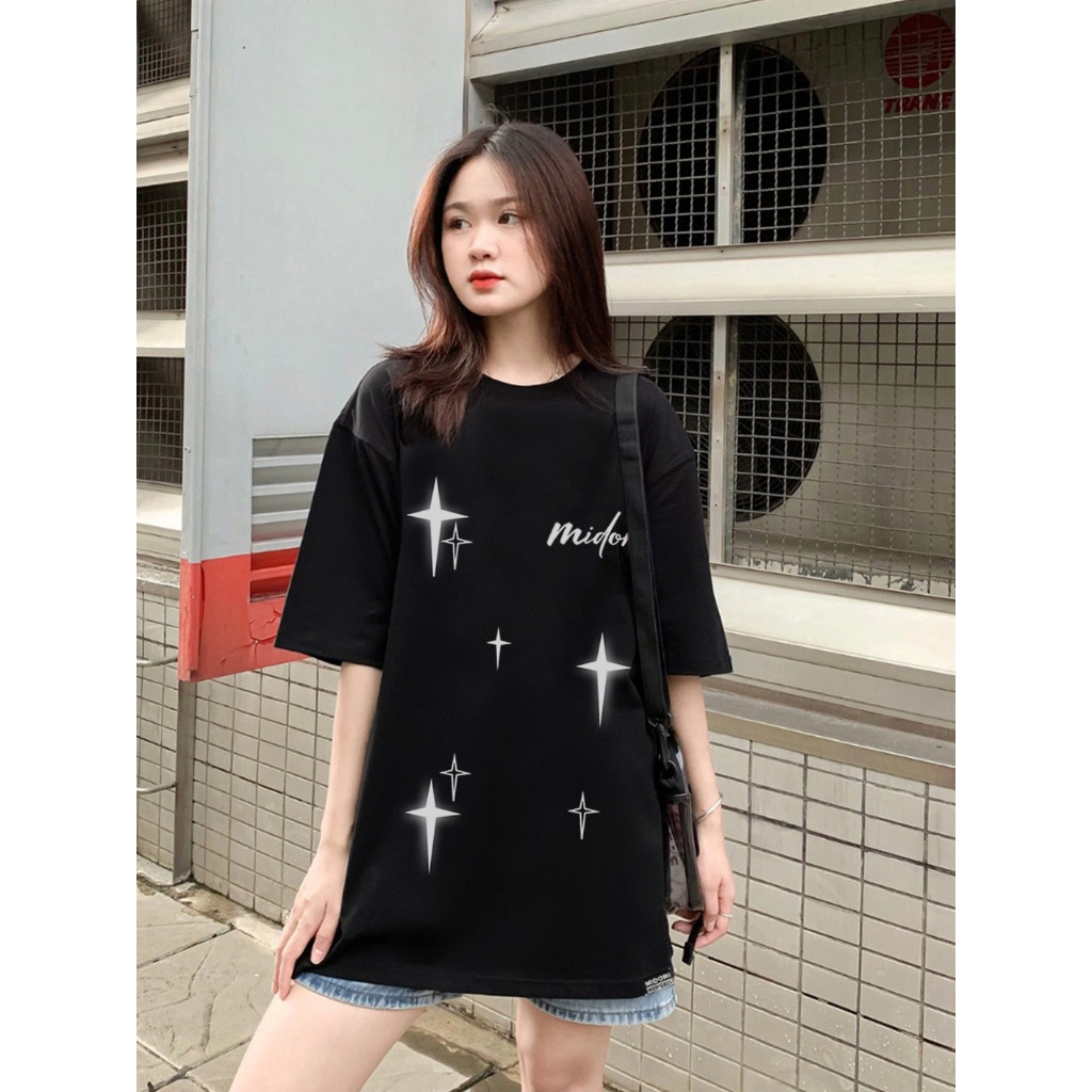 Áo thun unisex form rộng tay lỡ Phông Nam Nữ BRIGHT STAR | Local Brand Mi Midori