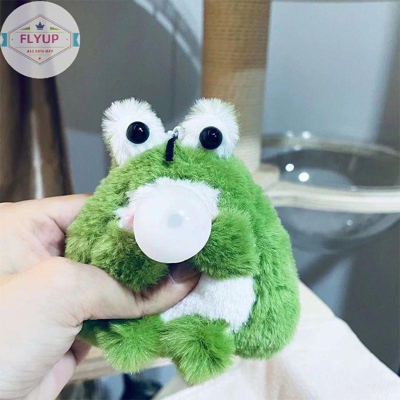 Móc khóa ếch bông xanh kute