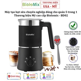 Máy tạo bọt sữa chuyên nghiệp BD02, 5 chế độ tạo bọt, Thương hiệu Mỹ cao cấp Biolomix