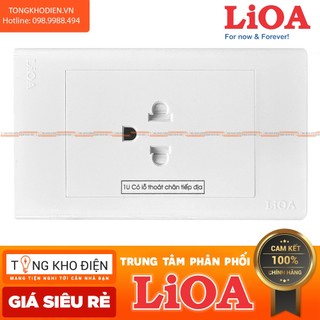 Mặt 1 ổ cắm LiOA [CHÍNH HÃNG], Nhựa TRẮNG - Tiếp điểm ĐỒNG